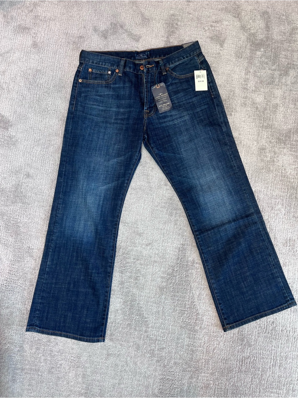Lucky Men's Dark Blue 455 Relaxed Boot Jeans - Classic Denim